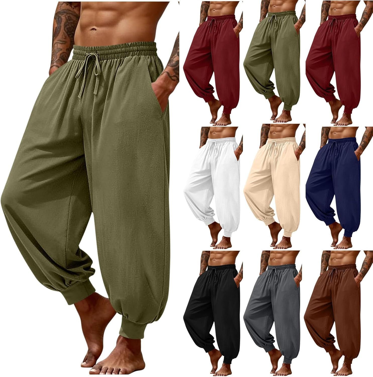 Pantalons de sport en couleur solide d'été pour hommes simples Pants à jogger résistant à l'usure rapide