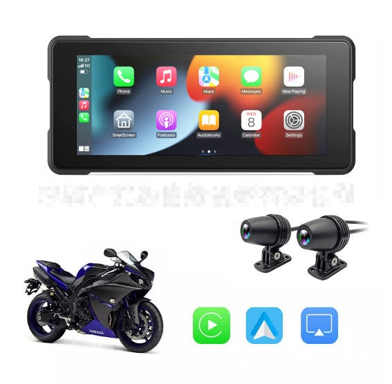 6.86 pouces Motorcycle Driving Recorder HD Dual Lens Projection Screen Navigation