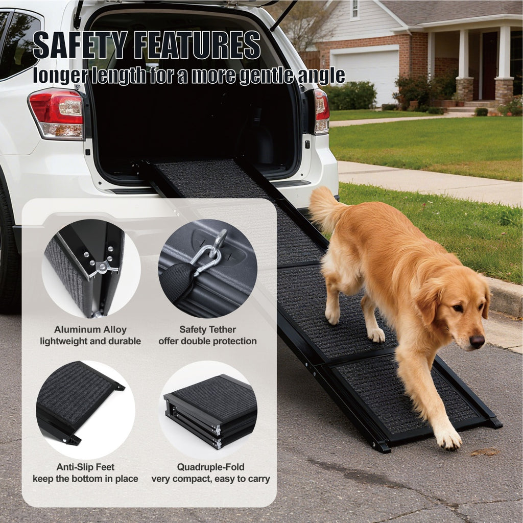 Rampe pour chien pour voiture 65x17 Grand pliage de l'escalier d'animal pour camion