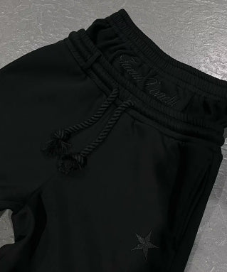 Trendy Double-waist Five-pointed Star Brodery Couple simple casual faux deux-pièces large-