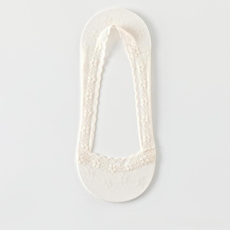Femmes Dentelle Chaussettes invisibles Fine respirable avec tige de dentelle pour prévenir le glissement