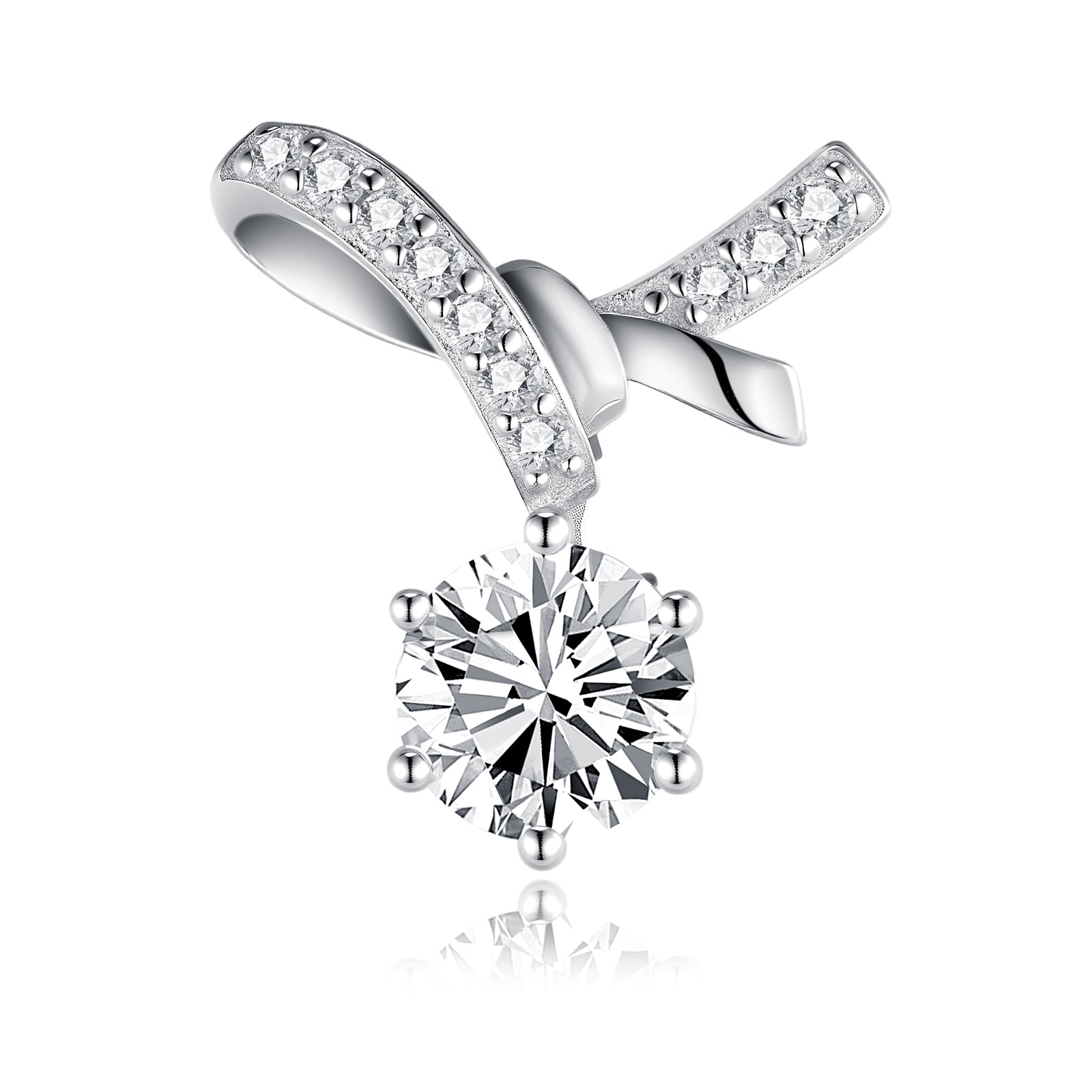 S925 Boucles d'oreilles Sterling Silver Bowknot Stud