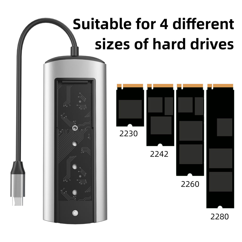 6in1 Typec Station d'accueil Usb Hub Interface d'expansion 8in1 Boîte de disque dur