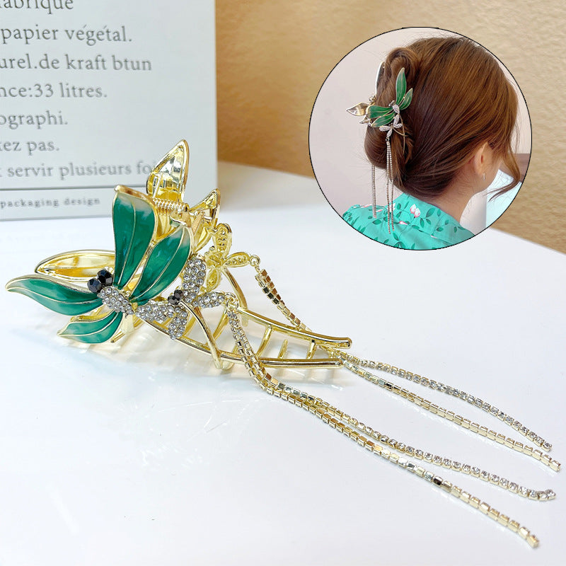 Élégant Tempérament Dragonfly Grab Clip Femme épingle à cheveux haut de gamme