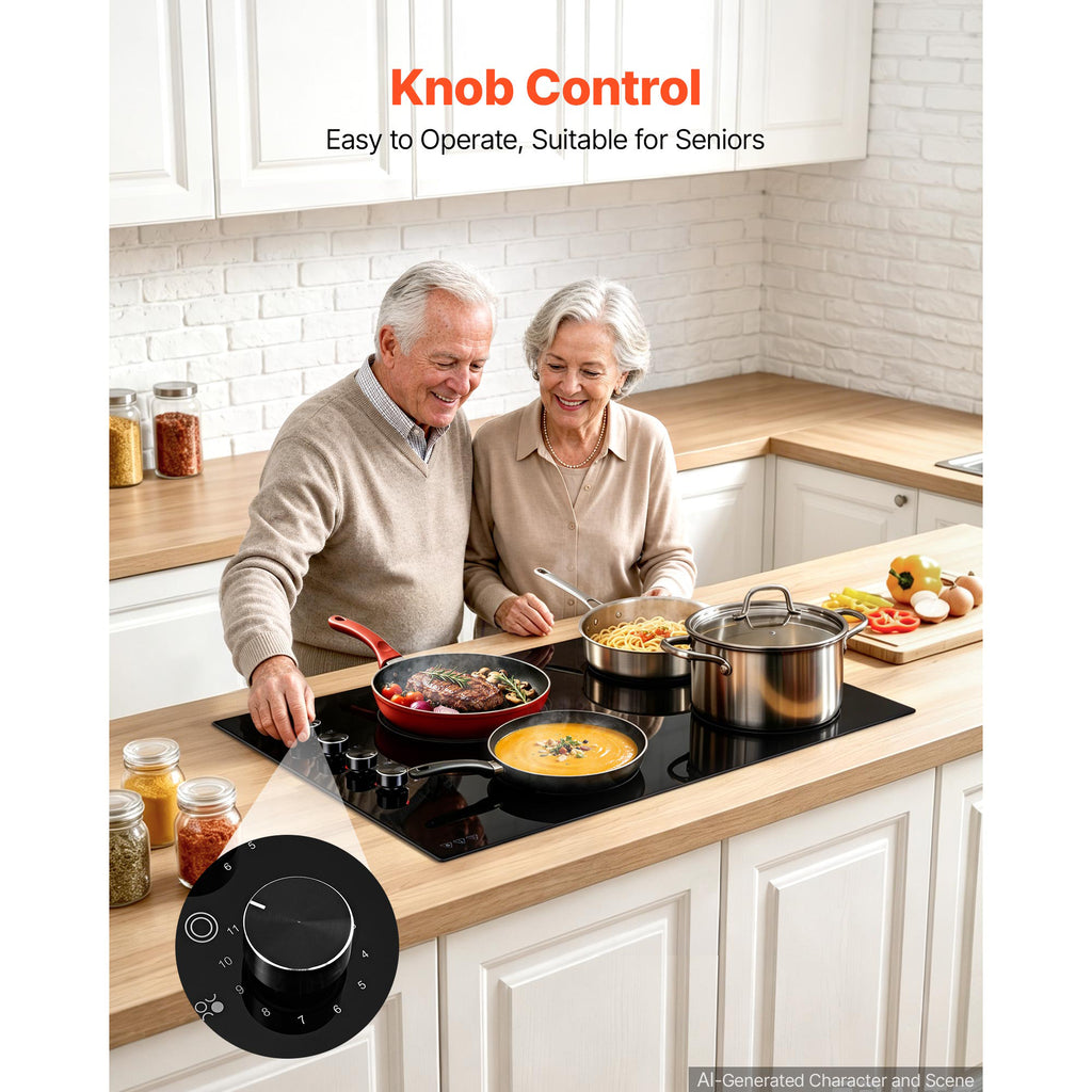Cuisinière électrique 30 pouces 4 brûleurs Poêle Top 6700W 220V Pas de prise