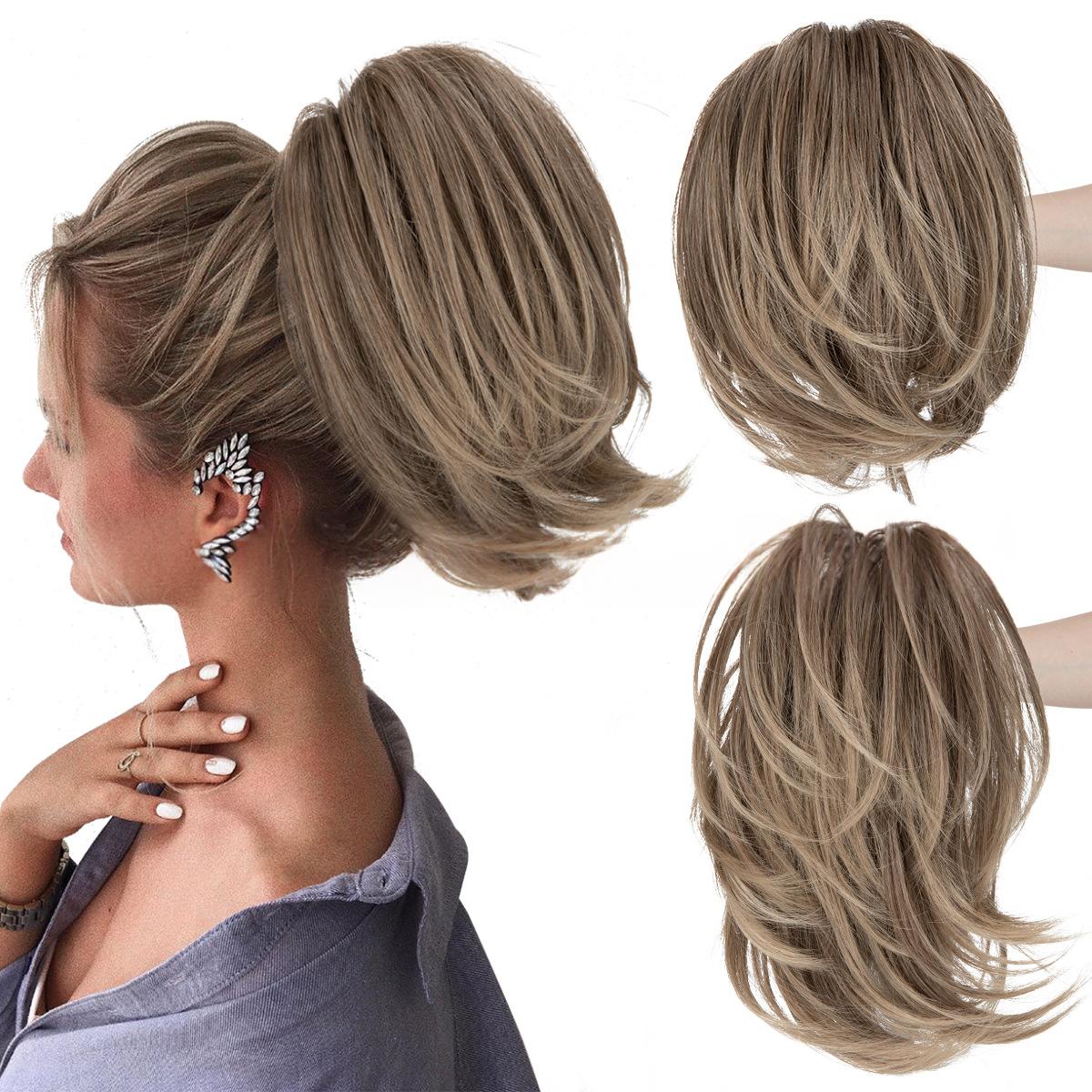 Haute température Synthétique Perruque Cheveux Clip-on Ponytail Femmes Court Style Volumineux Petit C