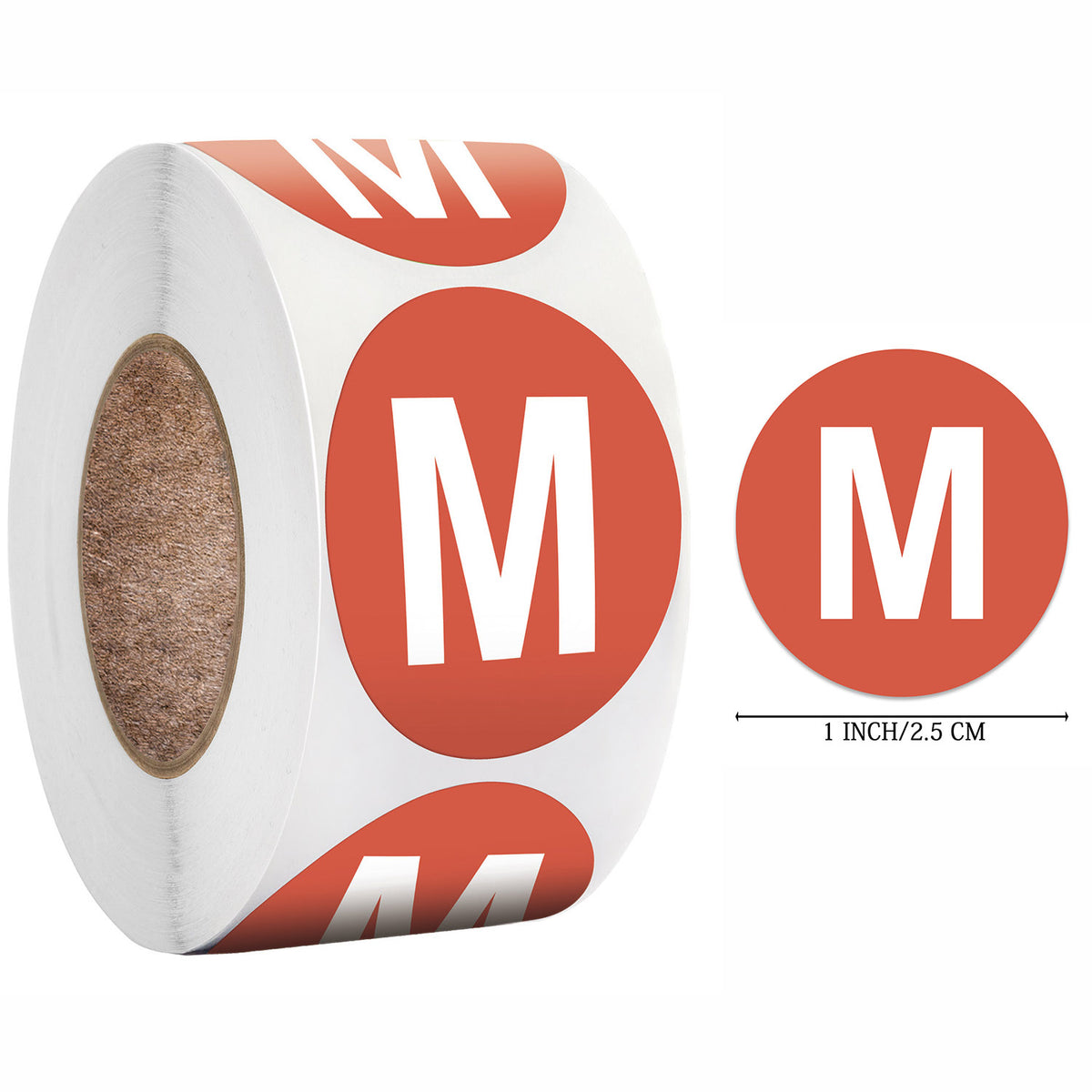 500 feuilles Roll Color Clothing S M L XL Taille Chapeau Sticker taille Sticker