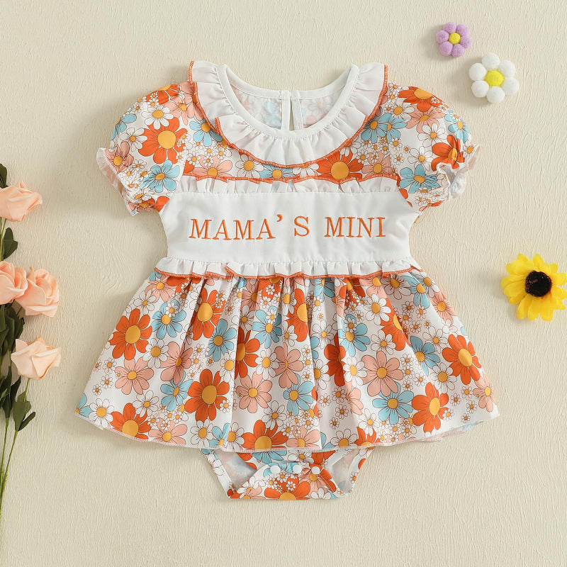 Summer Arrival Ruffle-Neck Romper for Baby Girls