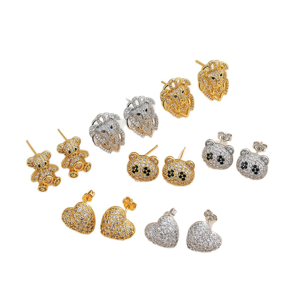 Boucles d'oreilles d'ours mignons haut de gamme