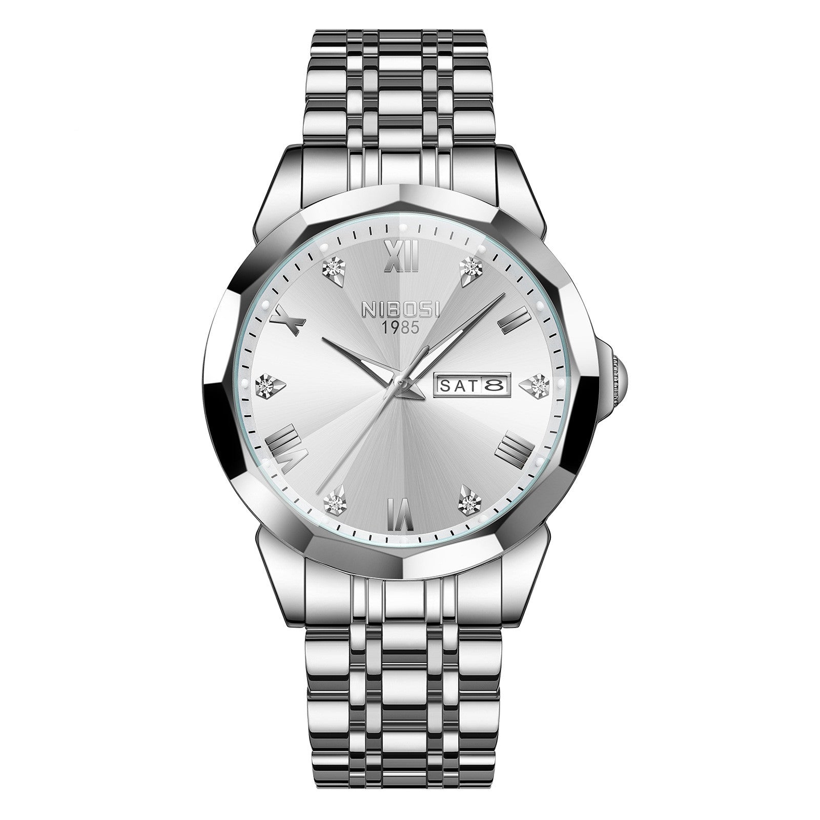Montre bracelet en acier pour homme Quartz Lumineux étanche