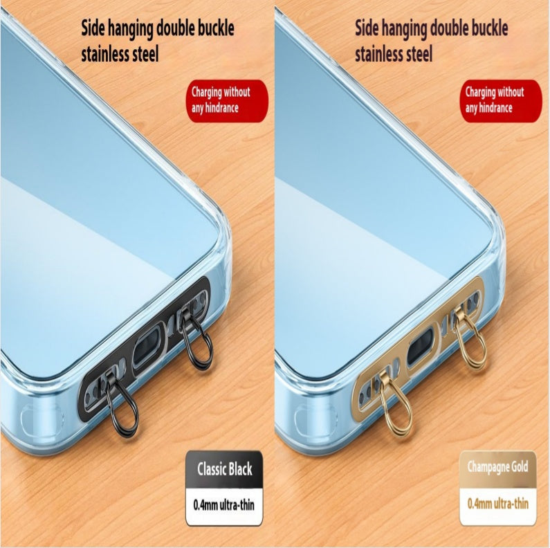 Téléphone mobile Lanyard Acier inoxydable côté suspension Clip anti-perte joint double boucle