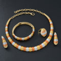 Boucles d'oreilles et bagues de style bohème à collier de lune de trois couleurs