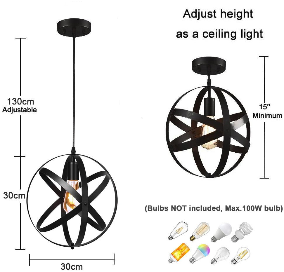 Plafond sphérique industriel lumière fixation pendentif éclairage cordon réglable UK