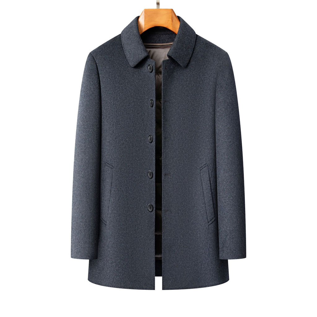 Manteau de laine double face pour hommes d'âge moyen