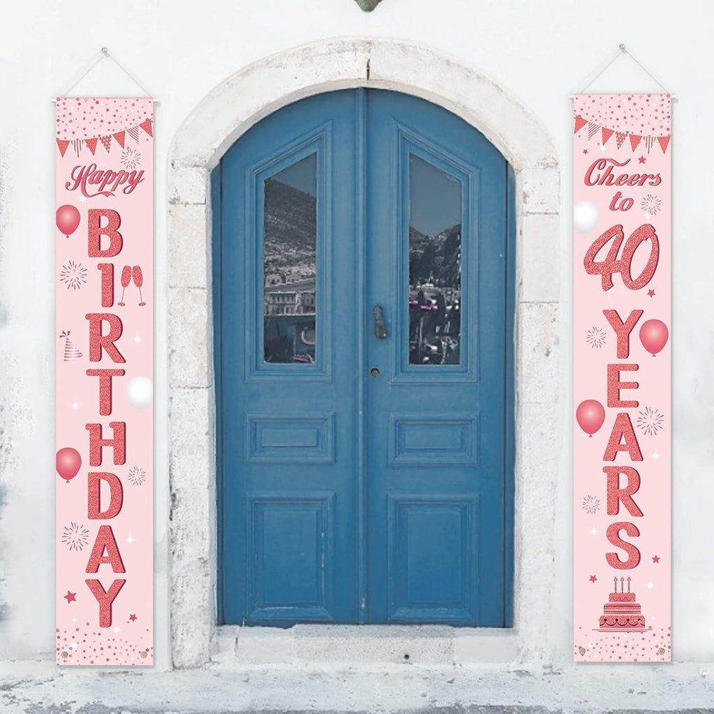 2 Joyeux anniversaire de 40 ans - Décorations d'anniversaire en or rose pour fêtes et célébrations