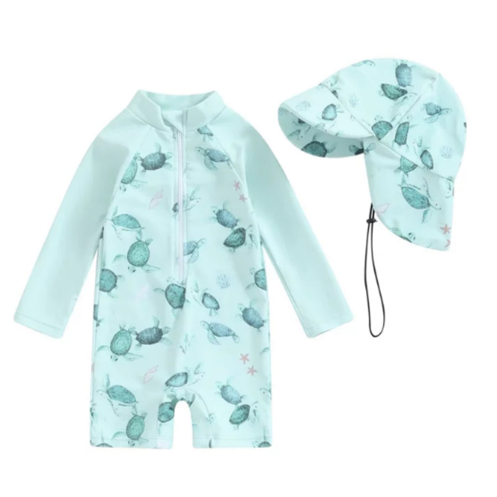 Maillot de bain à manches longues avec protection solaire pour les garçons et les filles