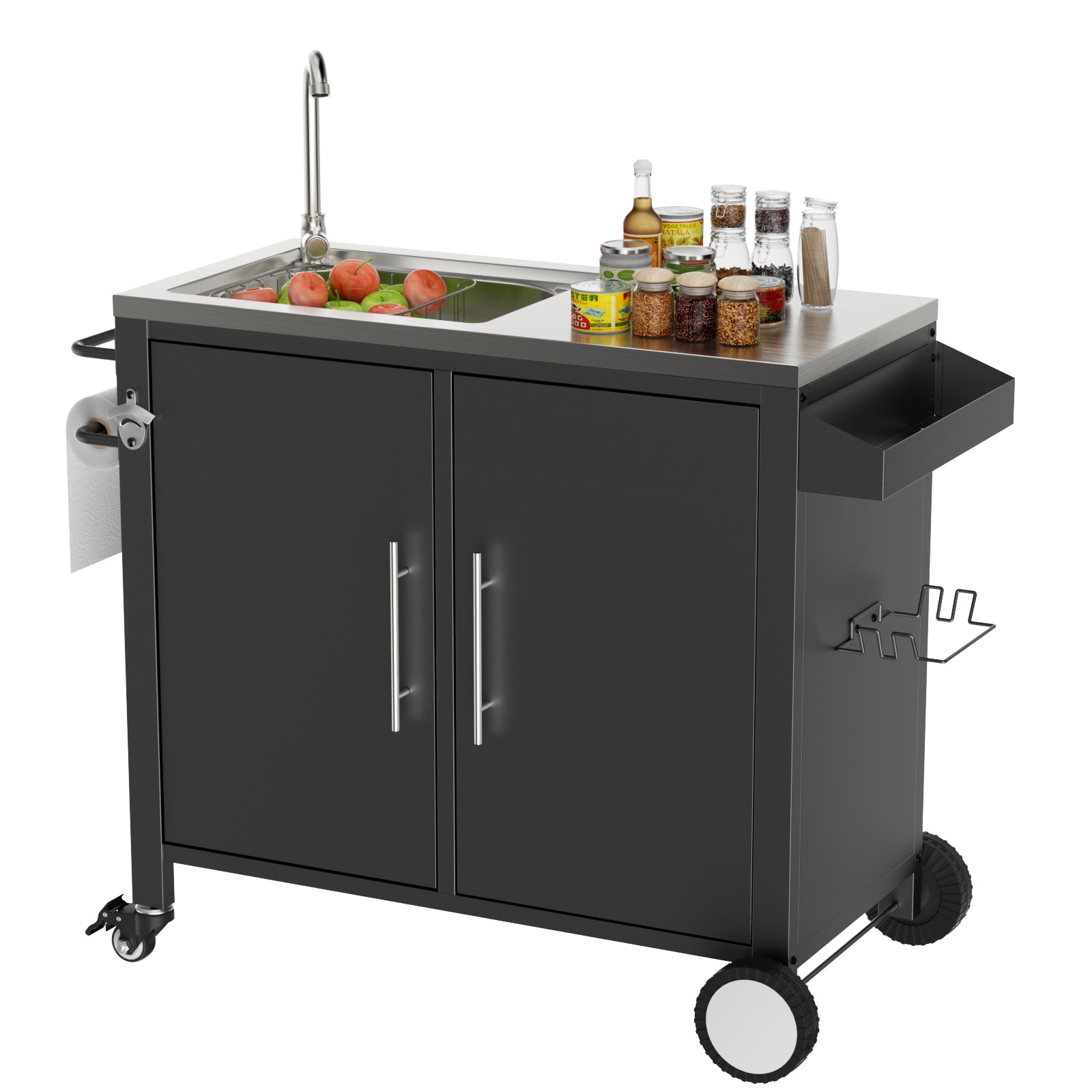 Table de grillage extérieur avec évier