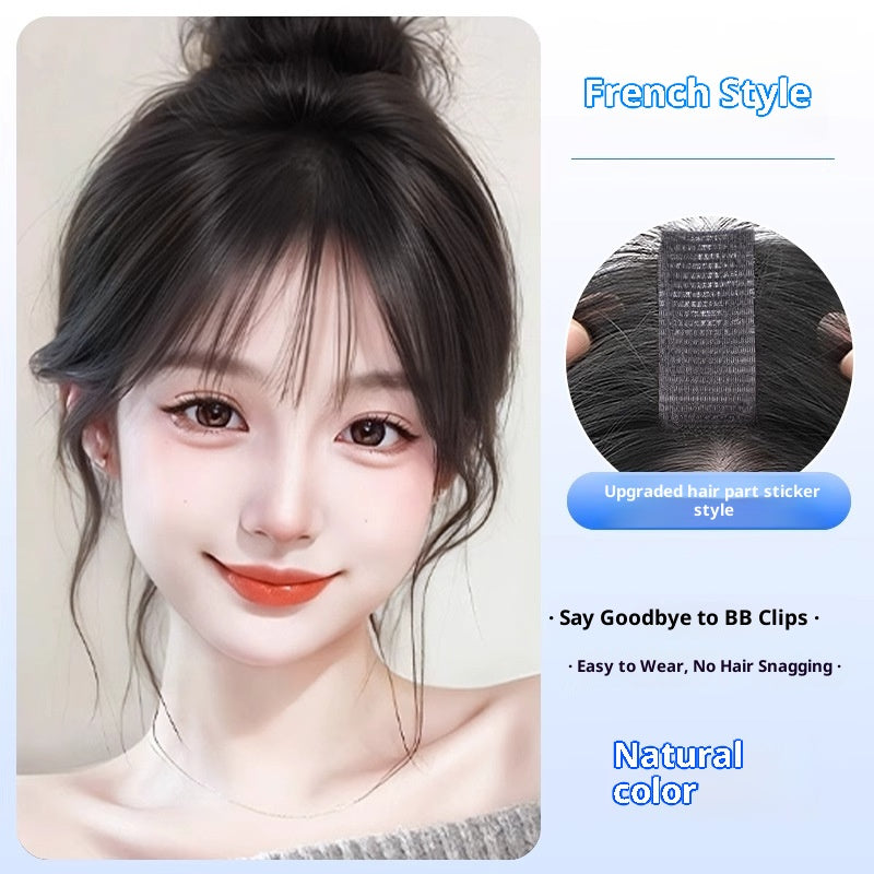 Velcro Head Real Hair Bangs Wig Set