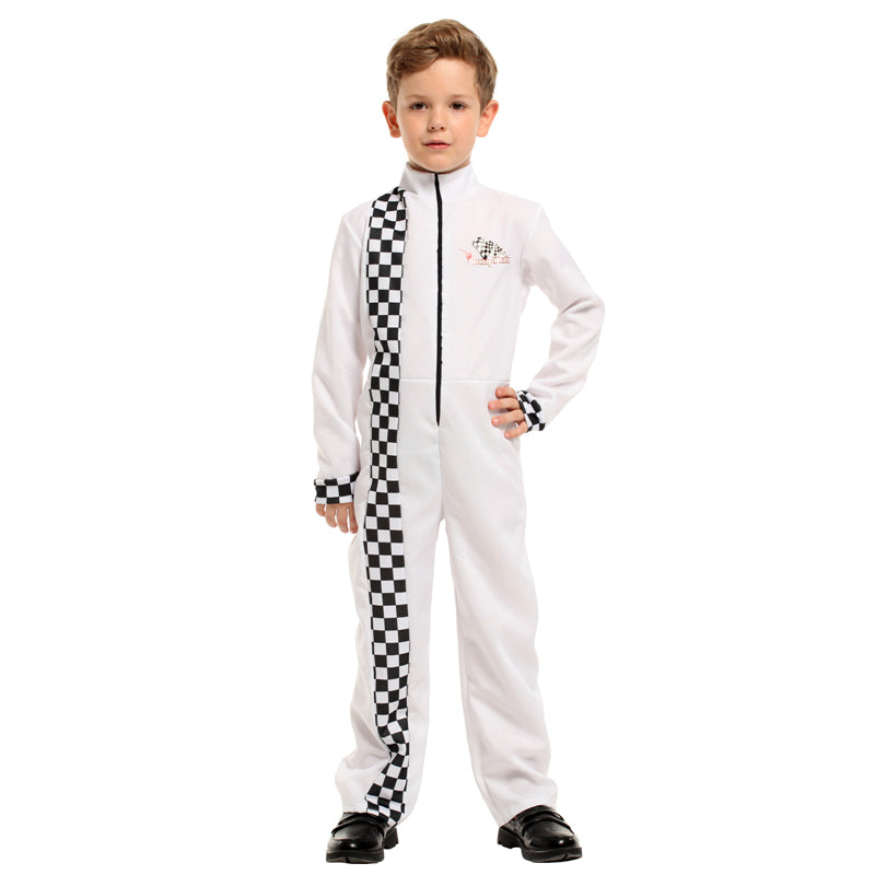 Filles Garçons Blanc Racer Performance costume