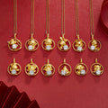 S925 Argent Sterling plaqué or 1ct Moissanite Chinese Zodiac Collier 5,2g GRA certifié