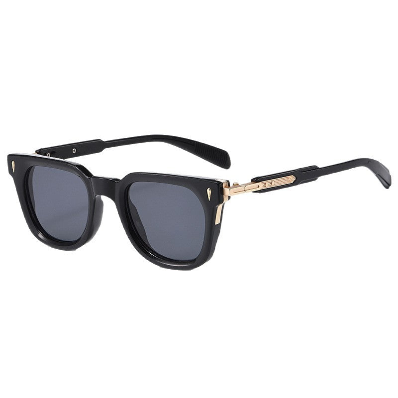 Lunettes de soleil en métal punk à cadre carré à la mode européenne et américaine pour hommes