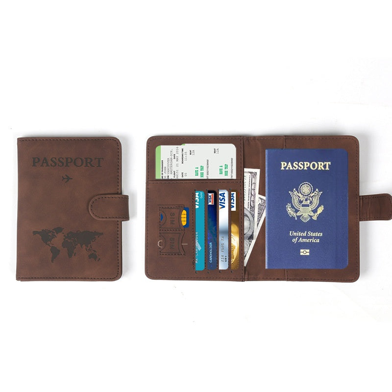 Carte de l'étui en cuir Porte-passeport Porte-cartes International Sac Organisateur
