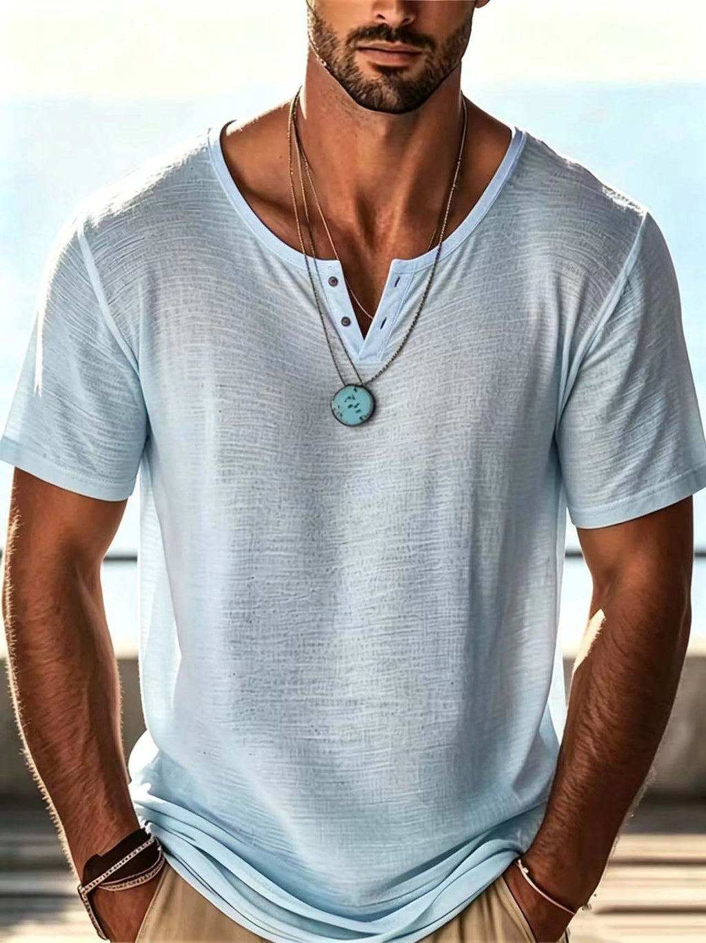 Vêtements multicolores pour hommes d'été à manches courtes