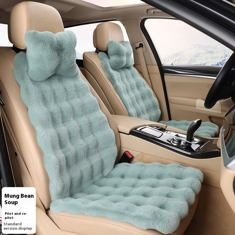 Coussin de voiture d'hiver en velours bulle Épaisseur chaud en peluche chaud Coussins de siège universel chaud Co