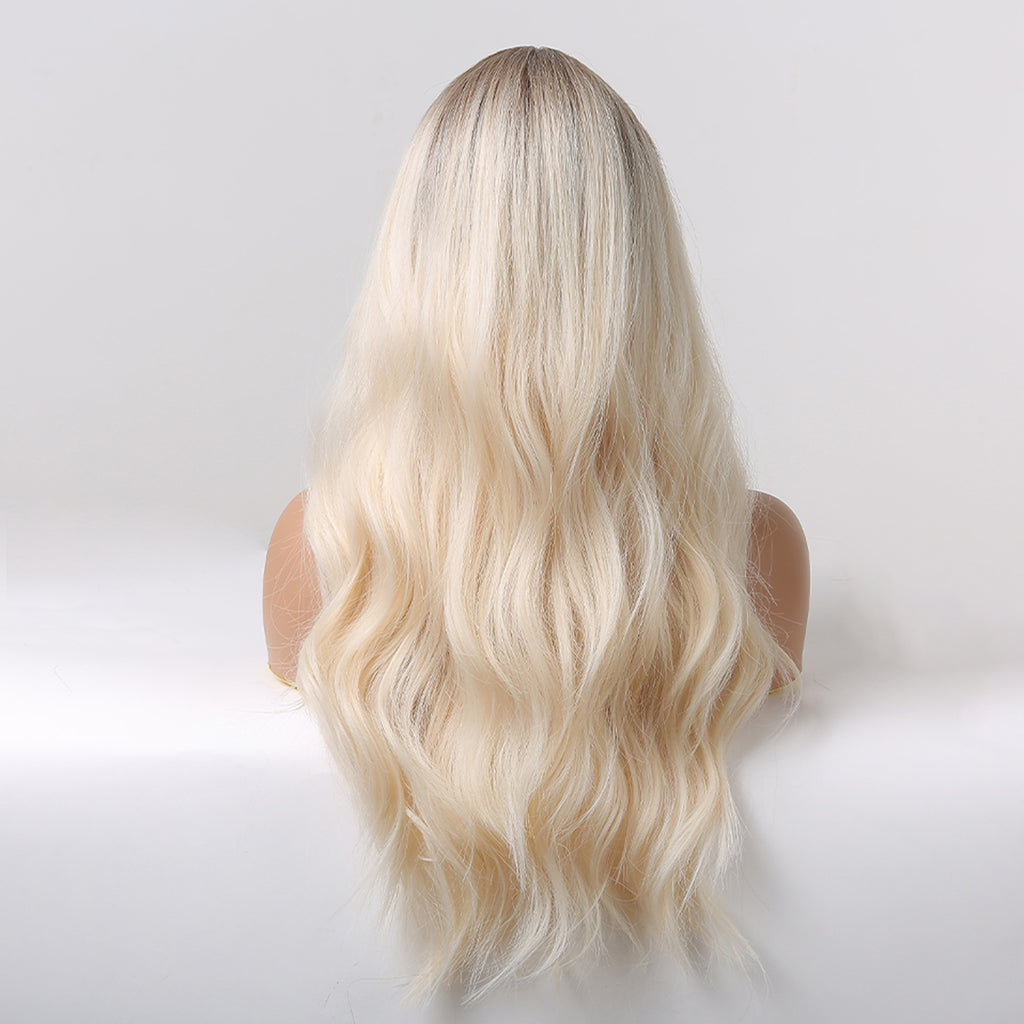 Perruque synthétique Blonde bouclée Perruque longue Coiffure