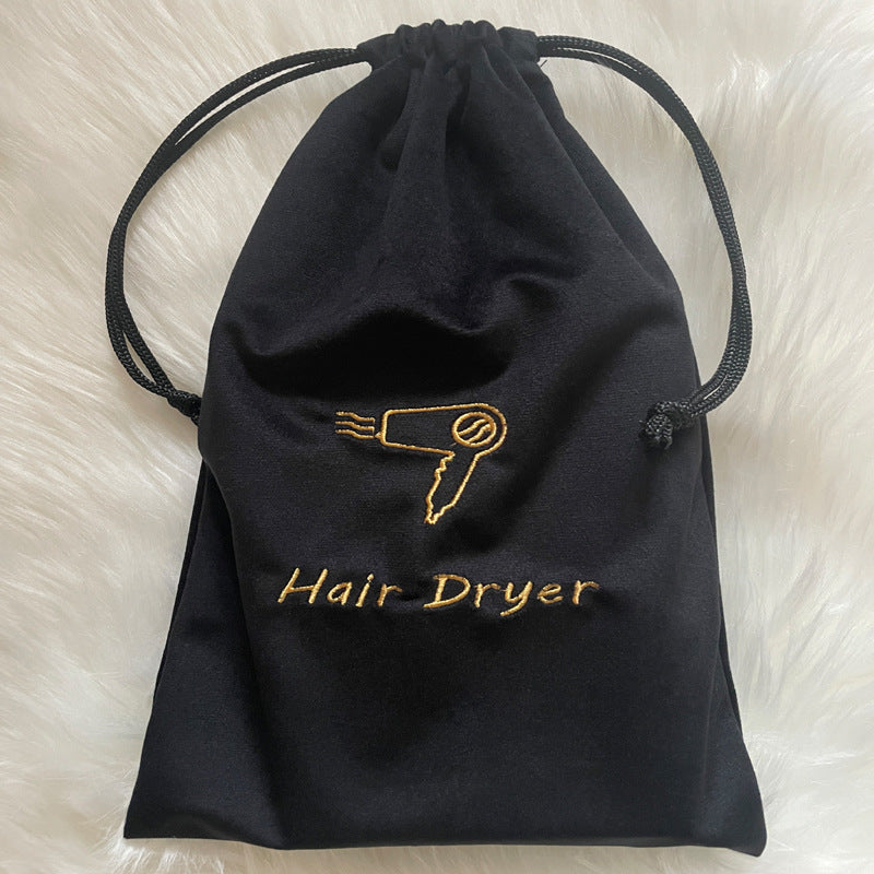 Home Hôtel Flocked tissu sèche cheveux sac de stockage