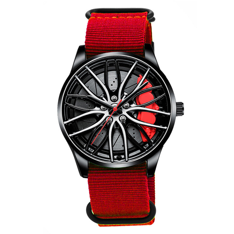 Nylon Roue Hubs Montre Quartz Créative Homme
