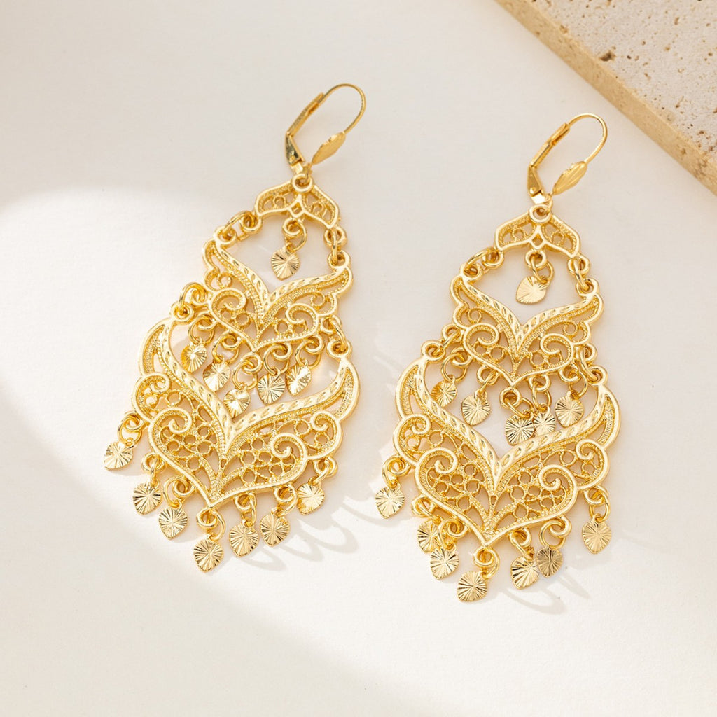 Boucles d'oreilles du Moyen-Orient plaquées or