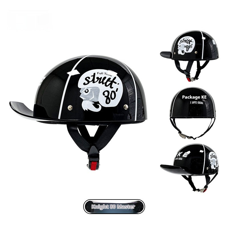 Casque Rétro Voiture électrique Femme Grande Chapeau Batterie Voiture d'équitation Casque universel