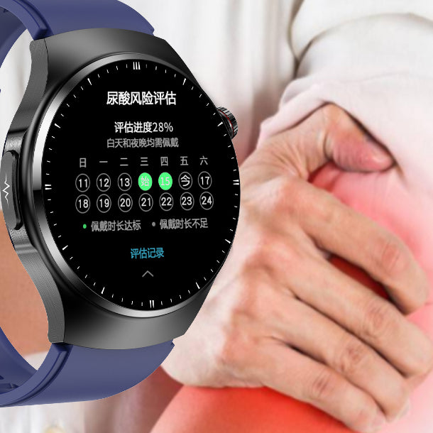 Smart Watch TK25 Bluetooth appelant le glucose sanguin Uric acide lipide de sang