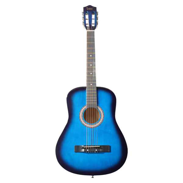 Guitare acoustique ronde bleue de 38 pouces avec des pics