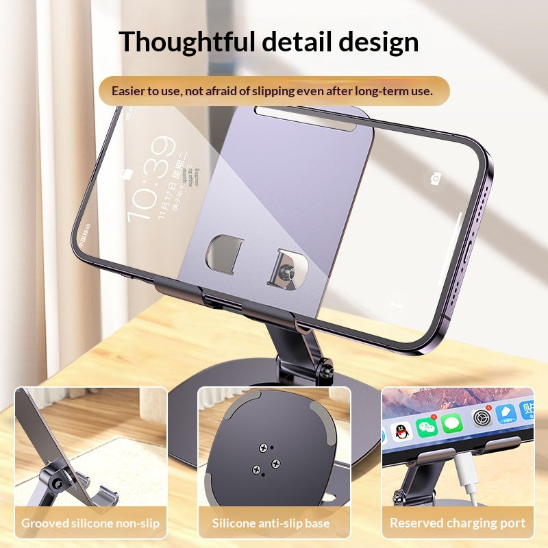 Support de téléphone en alliage d'aluminium pliant de bureau