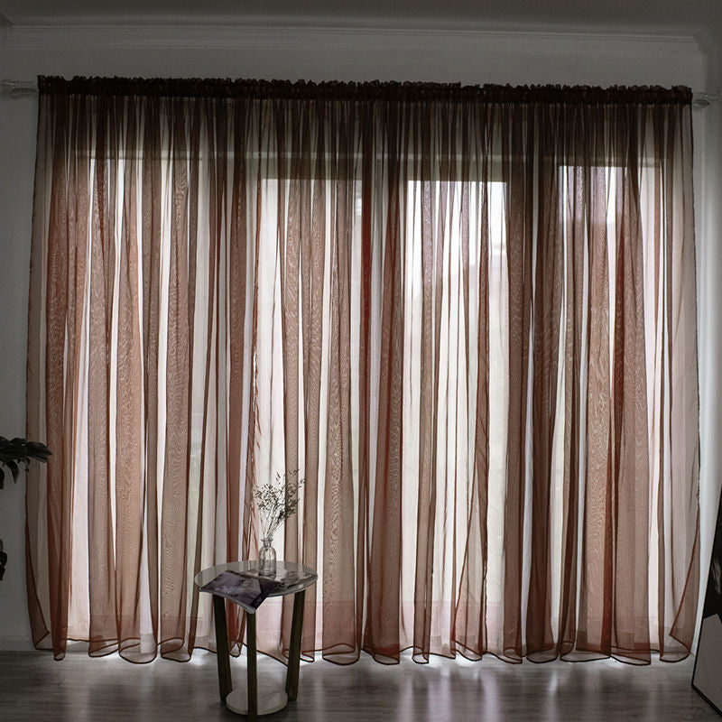 Simple et moderne Balcon Couleur Solide Rideau de Gauze