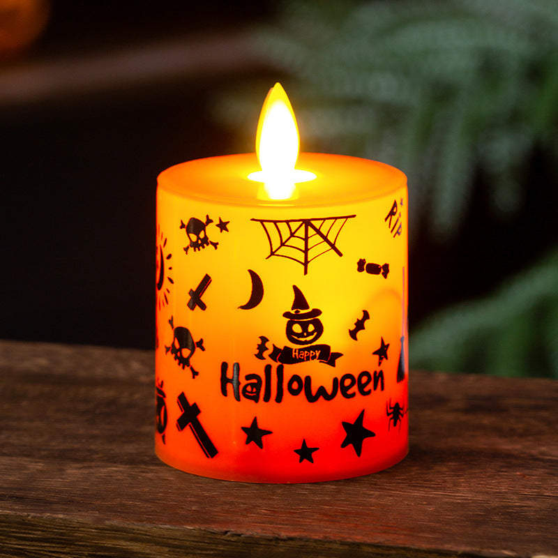 Bougie électronique LED lumières Halloween Souris de citrouille Spider Ambiance Décoration Props Si