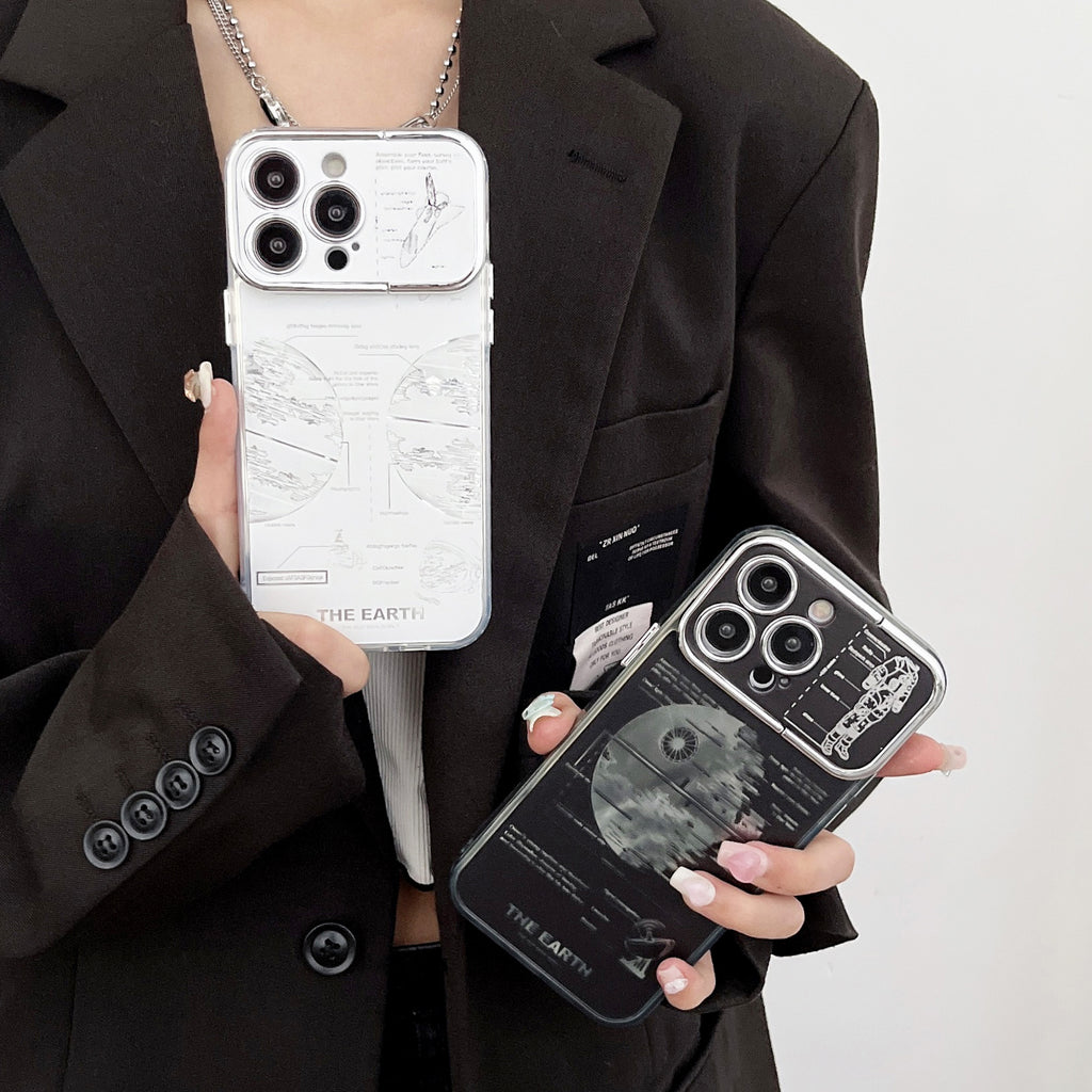 Planète métallique de boîtier de téléphone à supports plissés