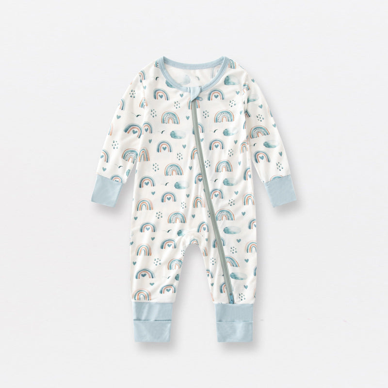 Jusheng Vêtements Commerce extérieur Bamboo Fibre de bébé combinaisons de saut au printemps et d'automne manches longues D