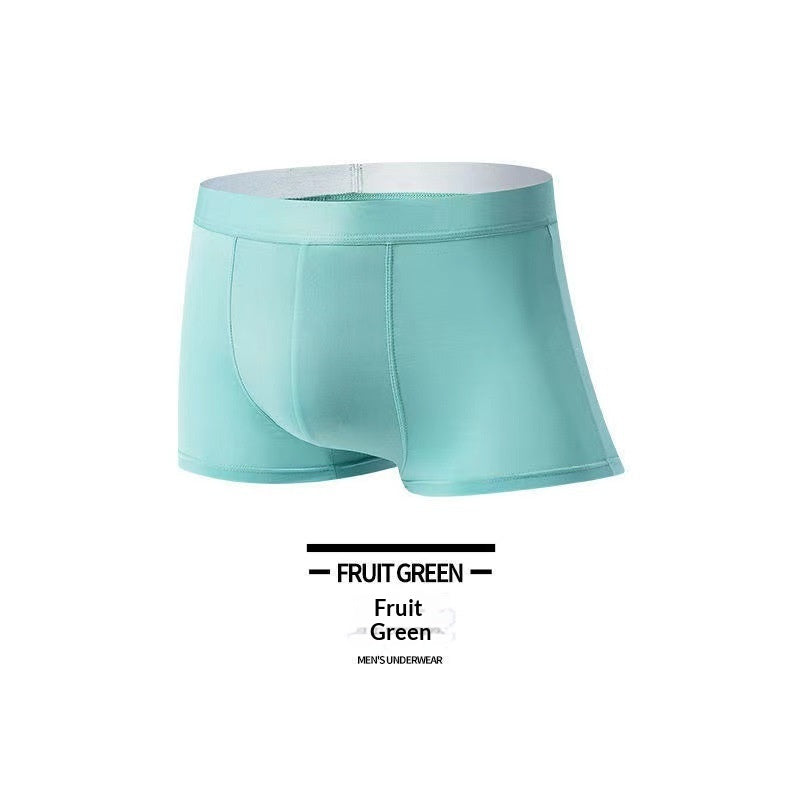Ice Silk Hommes Sous-vêtements Hommes Boxer Slip Youthful Solid-color Respirant et Antibactéria