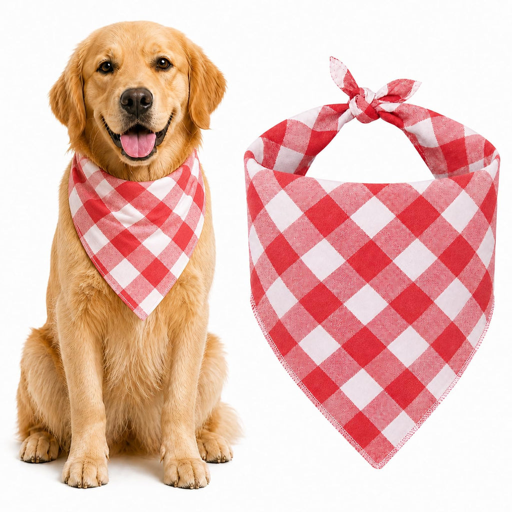 Bleu & Blanc Plaid Dog Bandana 1 Pack