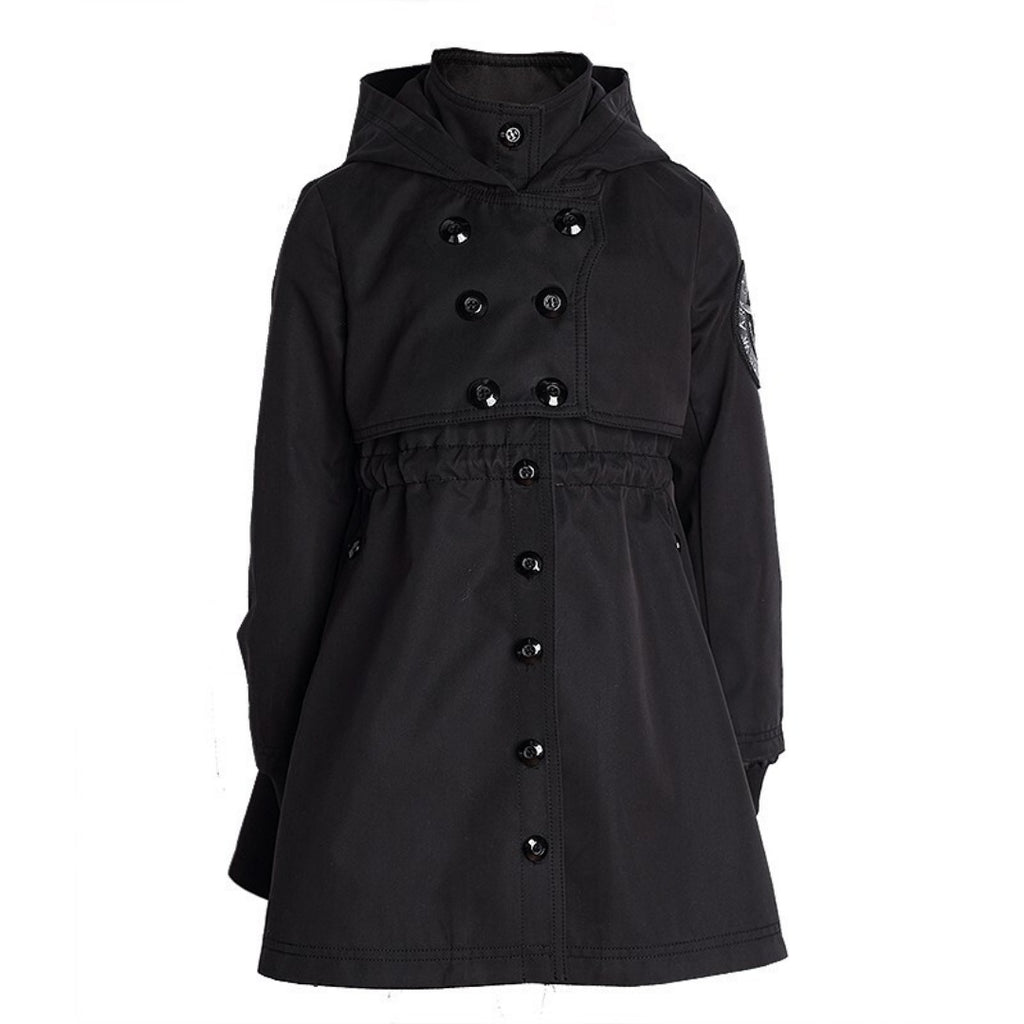 Filles Automne Printemps Enfants Coton Windproof Noir Vert Trench Coat 3-7Y