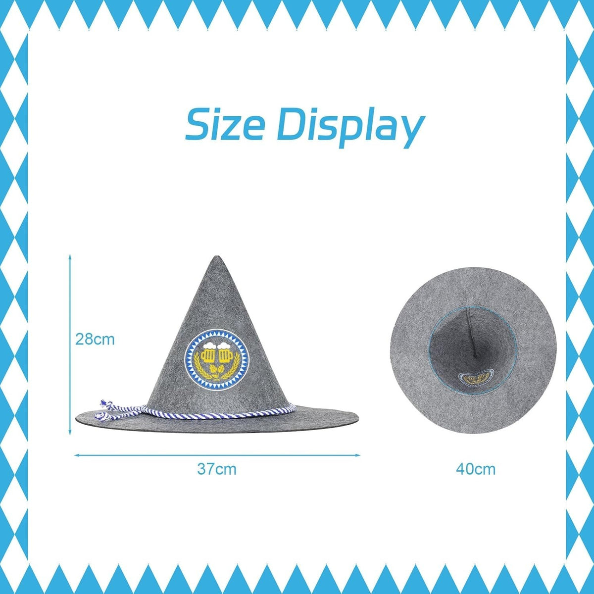 2-Pack Traditional Carnaval Hat Oktoberfest Costume Accessories for Adults