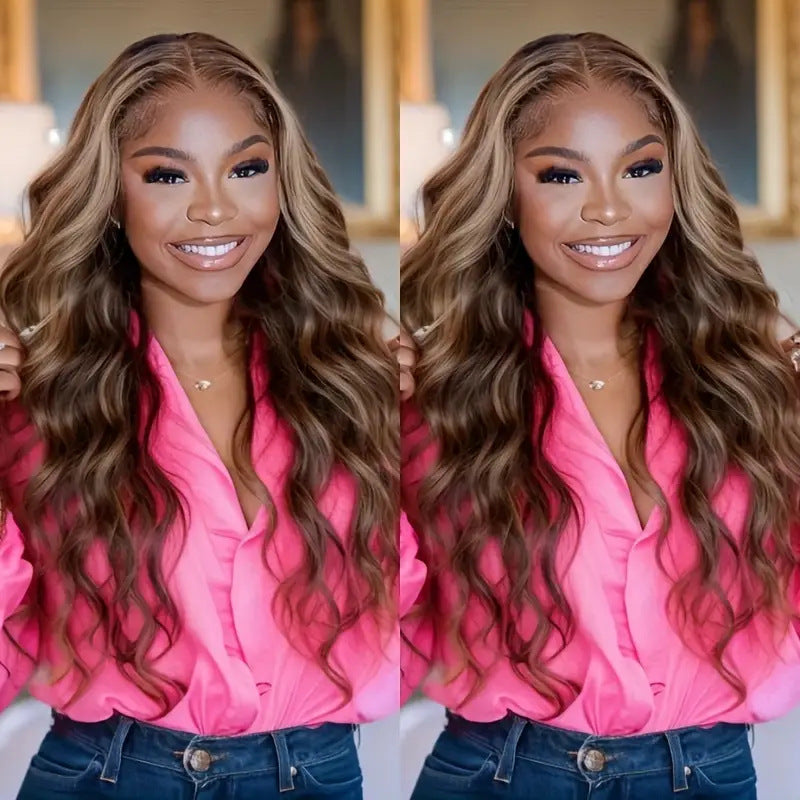 Perruque en dentelle moyenne Grande vague Long cheveux bouclés Type de perruque pleine tête