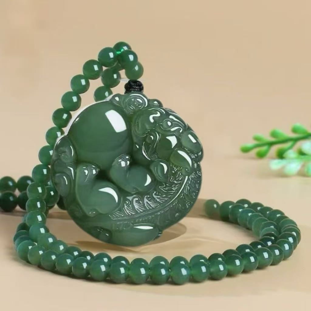 Pendentif Xinjiang Hetian Jade Pixiu pour hommes et femmes