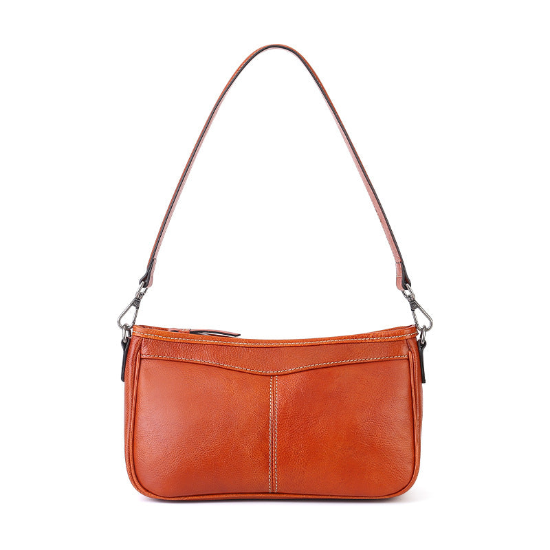 Rétro petit sac carré en cuir de vache plein grain polyvalent et exsudant une ambiance premium