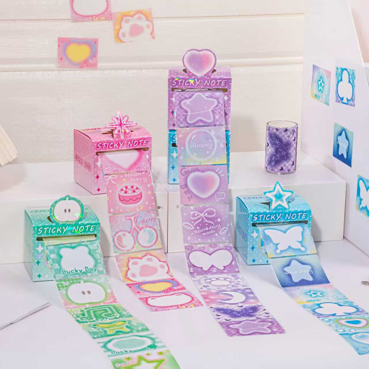 Love mat Post-it Notes-Random Style-matte animal-48 feuilles-1 rouleau