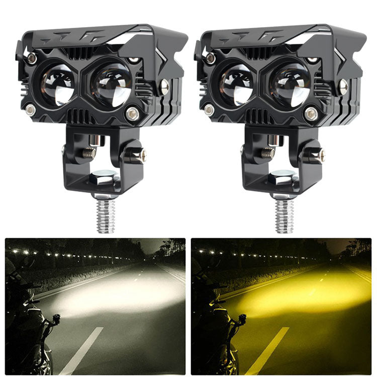 Projecteur de phare de deux couleurs à lentille de moto