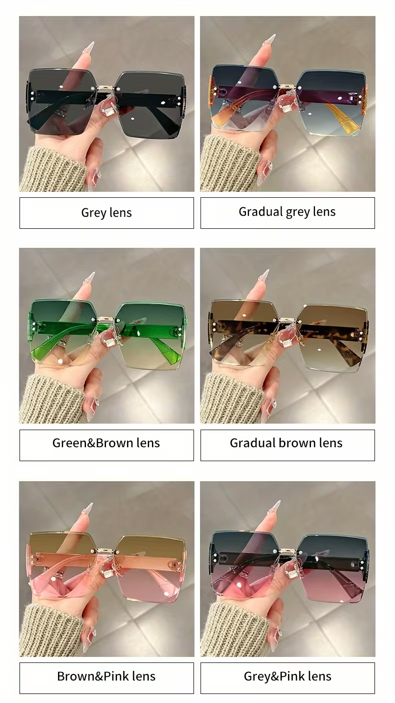 Femmes Lunettes de soleil carrées de surdimension